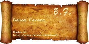 Babos Ferenc névjegykártya