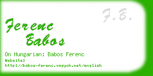ferenc babos business card